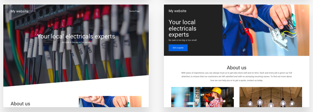 Website Templates for Electricians